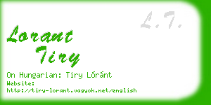 lorant tiry business card
