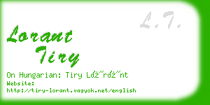 lorant tiry business card